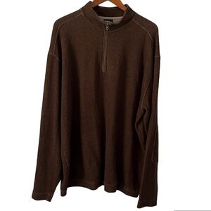 Woolrich Brown Half Zip Sweater Pullover Size XL